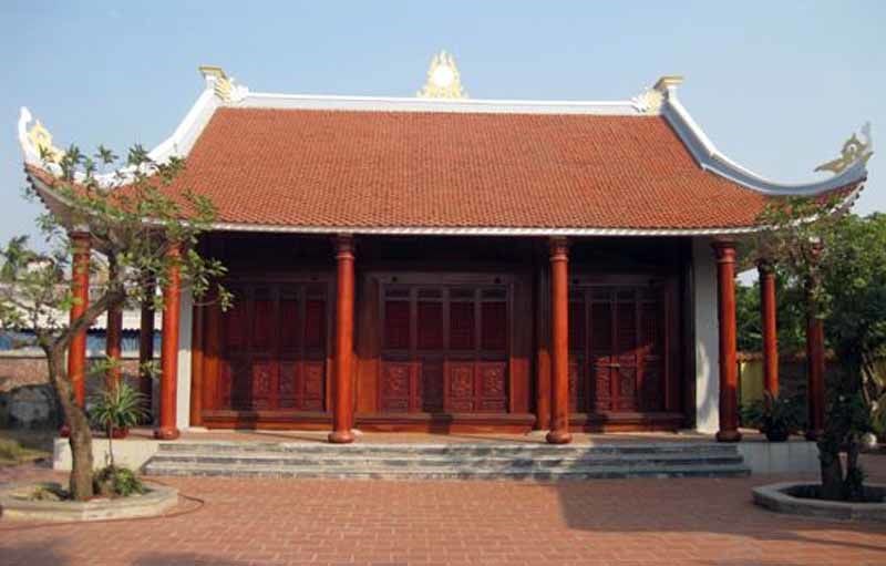nhà thờ họ 3 gian ngói đỏ
